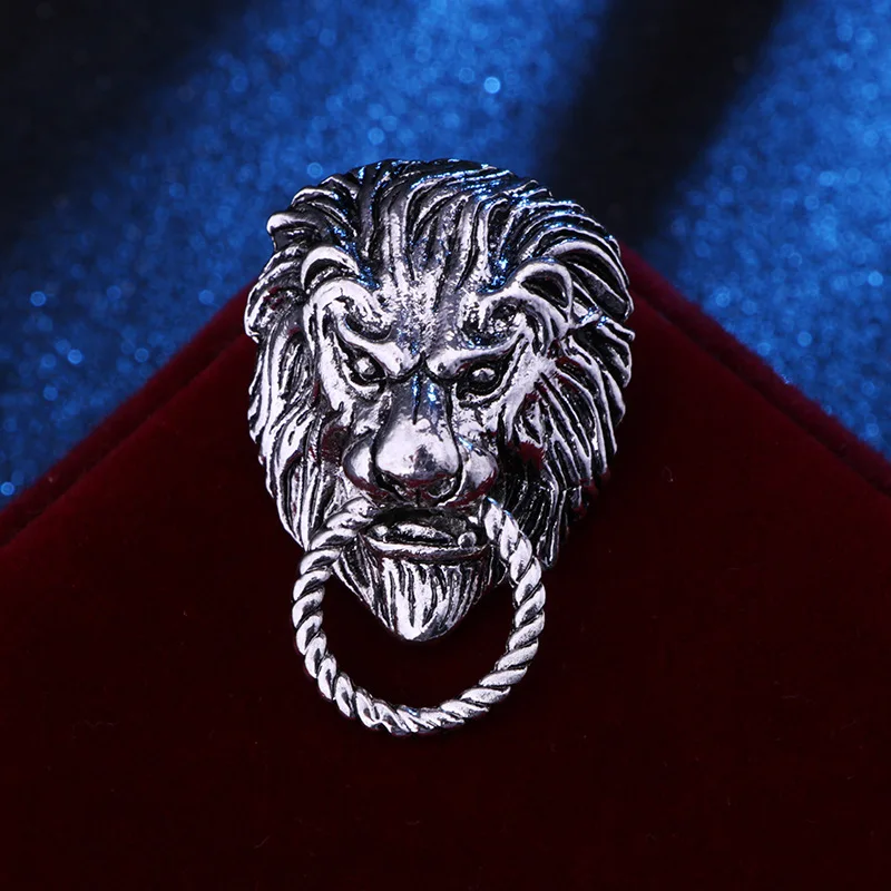 New Retro Animal Lion Head Brooch Fashion Men's Suit Shirt Collar Pin Needle Badge Lapel Pins and Brooches Jewelry Accessories