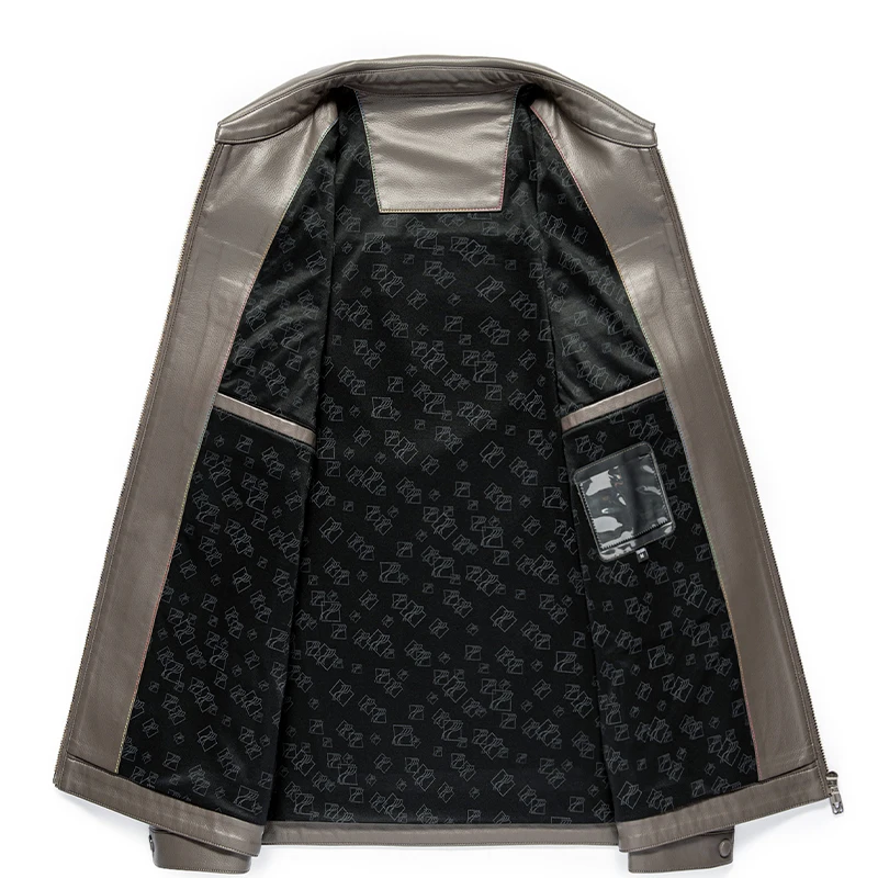 High-quality fashionable business men's PU leather jacket for autumn and winter, youth slim-fit jacket, men's faux leather casua