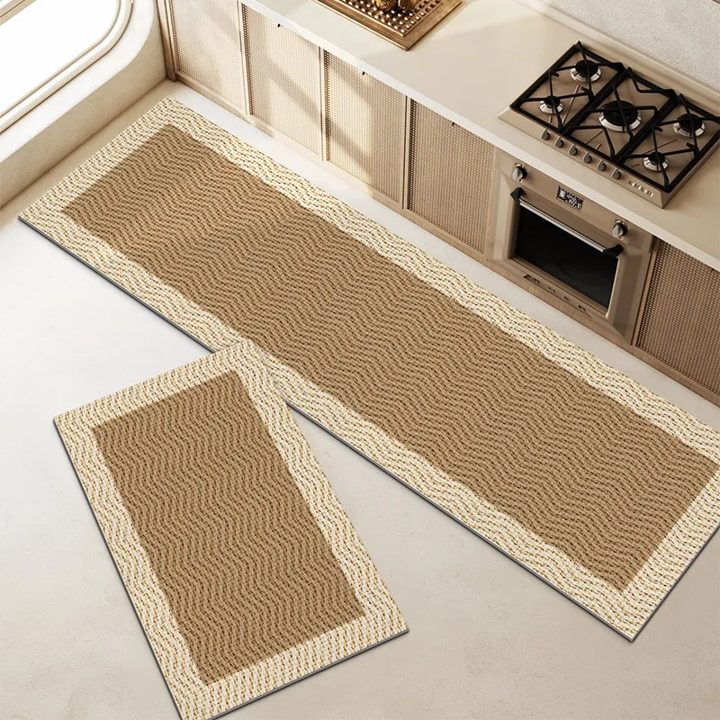 Long Strip Runner Kitchen Floor Mats Pvc Oil-proof Non-slip Carpet Waterproof Anti-fouling Scrubable Kitchen Mat Home Decoration