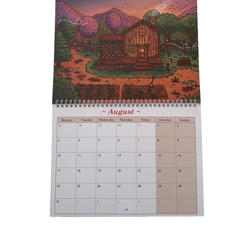 Stardew Valley-kalender voor kamerhuisdecoratie Waaier gemaakt en volledig Onofficiële 12 maandenkalender 2026-planner