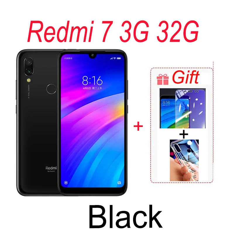 Xiaomi Redmi 7 Global Rom 3+32Gb /4+64Gb Smartphone 6.26 Inch HD Screen 4000 mAh Battery Unlocked Dual Sim Xiao Mi Mobile Phones