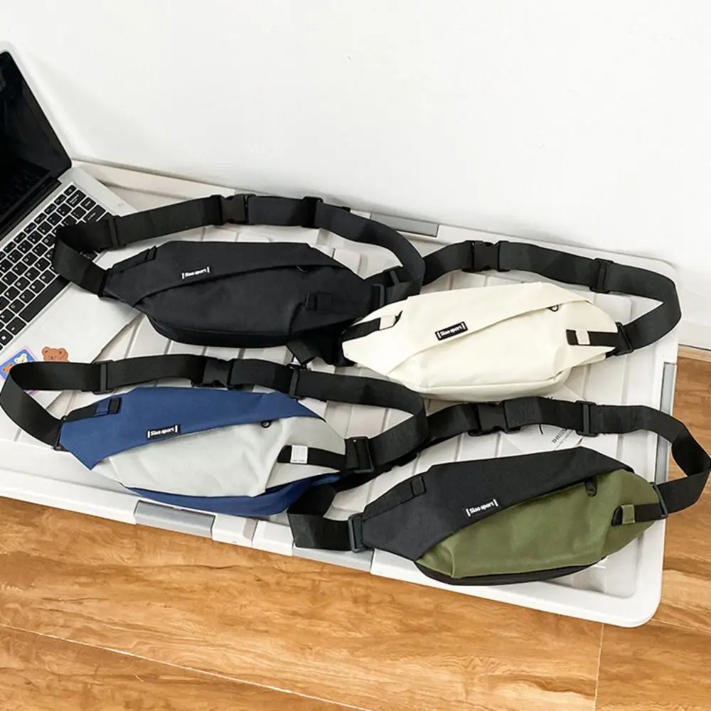 

Large Capacity Nylon Panelled Waist Packs Lightweight Zipper Unisex Chest Pack One Shoulder Trendy Men Waist Belt Bags Hiking