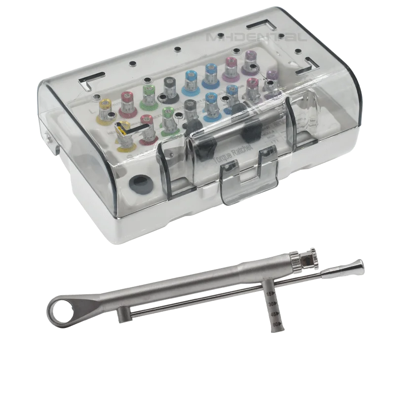 

Dental Torque Ratchet With Screwdrivers Stainless Steel Universal Implant Wrench Tool Box