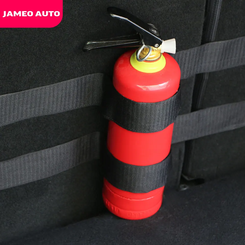 Jameo Auto Car Trunk Storage Bag Magic Tapes Fire Extinguisher Stickers for Ford Focus 2 3 4 Ecosport Fiesta Everest Kuga Escape