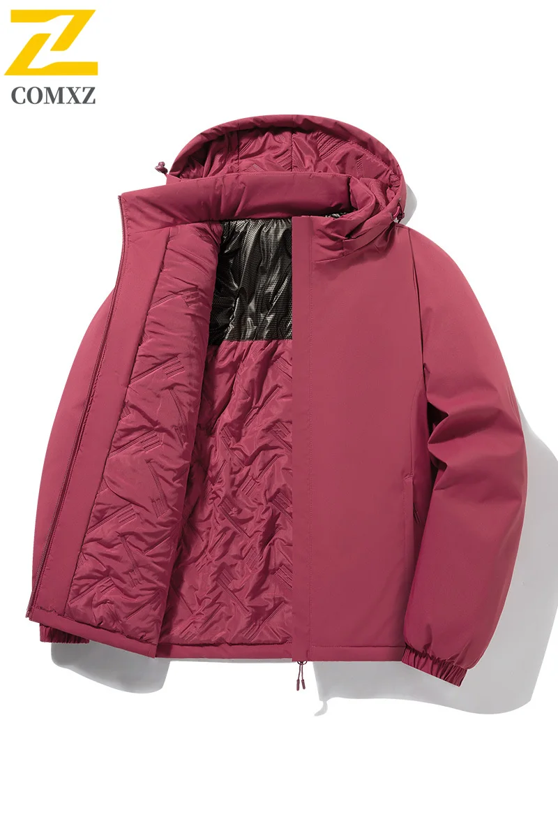

Men's Parka Windproof Winter Warm Versatile Fake Two Piece Hooded Snow Puffer Jacket Hiking Travel Ski Outdoor Padding Coat
