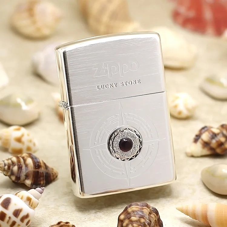 

Genuine Zippo oil lighter copper windproof Purple lucky stone Kerosene lighters Gift with anti-counterfeiting code
