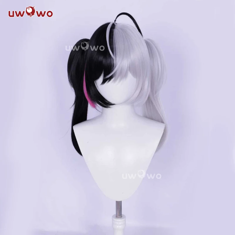 UWOWO Lacrimosa 가발 게임 NTE Neverness to Everness Lacrimosa 코스프레 가발 긴 머리 흑백 머리 할로윈 가발