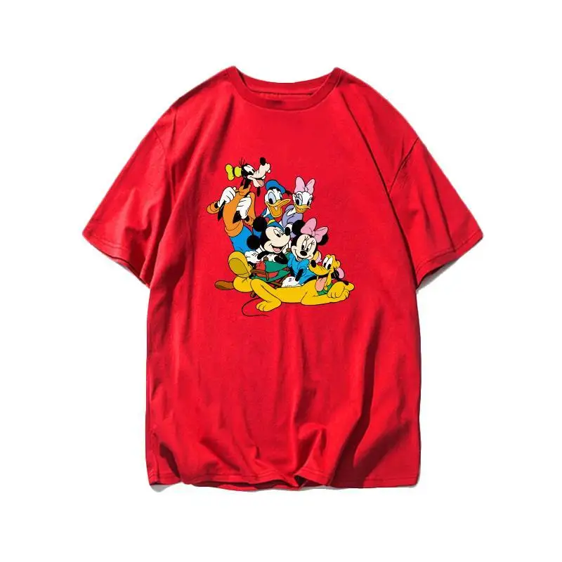 تي شيرت أسود بشخصيات ديزني الكلاسيكية للرجال والنساء 2025 تي شيرت قطني ربيعي ميكي ميني بلوتو جوفي تصميم متعدد الوضع #4