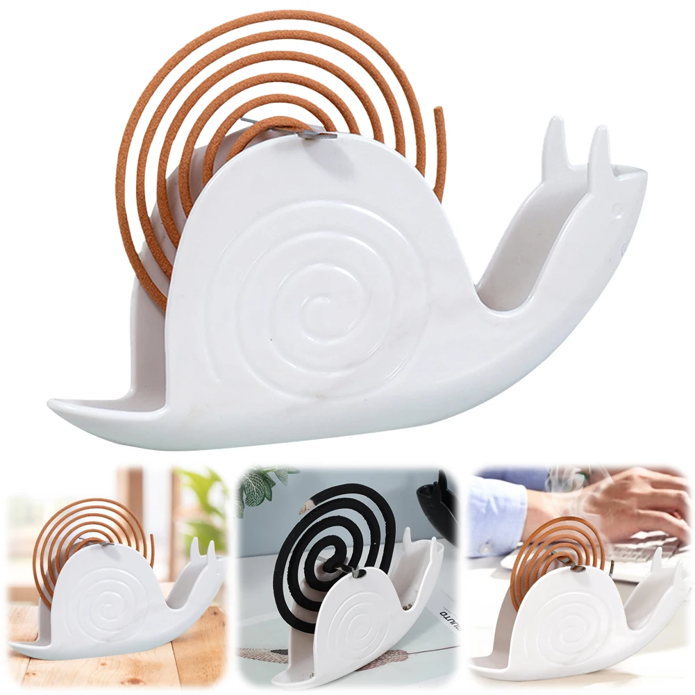 Snail Shape Incense Burner Holder Fireproof Mosquito Coil Burner Household Mosquito Coil Box for Home Bedroom Decoration