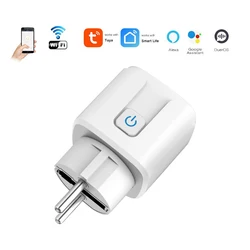 16A 20A EU/UK Smart Socket WiFi Smart Plug With Power For Smart Life App Monitoring Timing Function and Voice Control