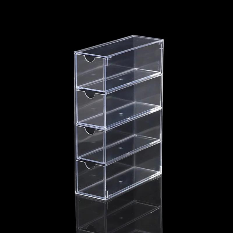 1pcs Glasses Storage Box 4 Layer Large Glasses Organizer Box Multifunctional Stackable Display Holder Reusable Acrylic Cosmetics