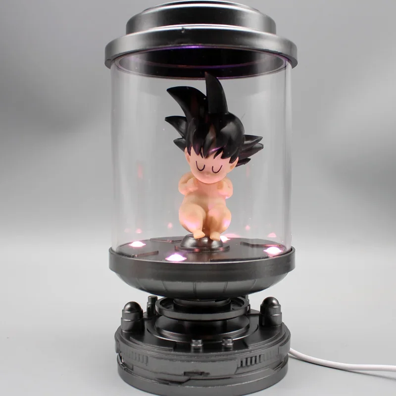 18cm Dragon Ball Anime Figures Gk Infant Son Goku Cell Petrie Dish Luminous Desktop Honors Model Collectable Kids Toy Doll Gifts