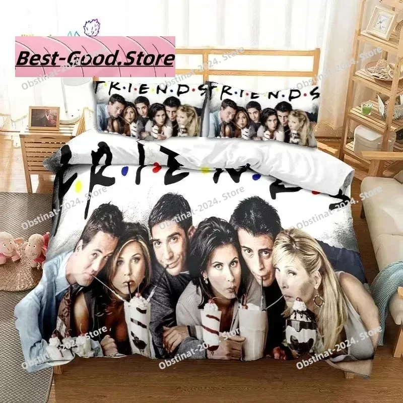 Friends Drama TV Series Bedding Set Single Twin Printed With Pillowcase Bed Duvet Cover Soft Single Double Queen Super King Size