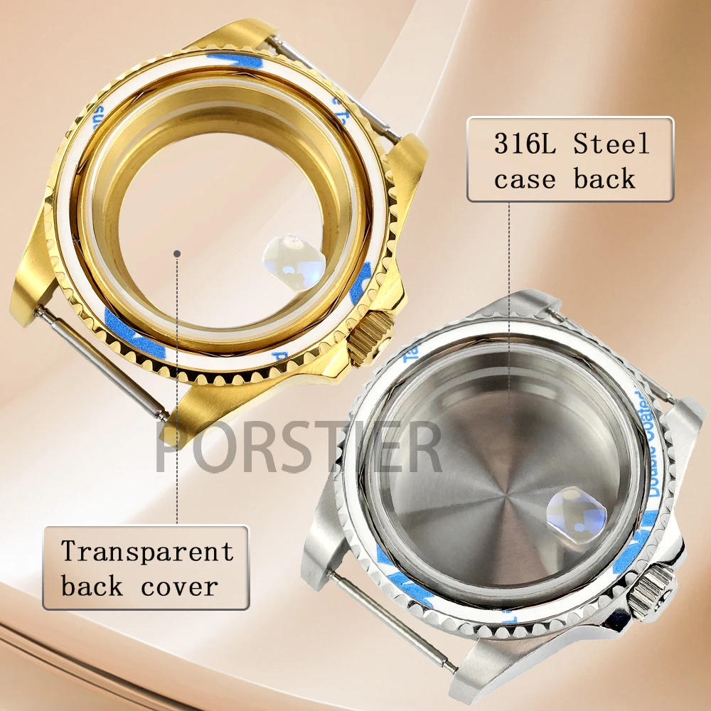 

Silver/Gold/Black Pvd 40mm NH35 Watch Case No Bezel Sapphire Glass Stainless Steel for Submariner NH34 NH35 NH36 NH38 Movement