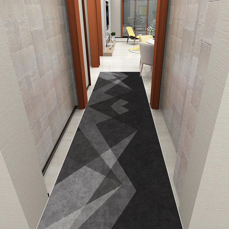 VIKAMA نمط هندسي طويل الممر السجاد عدم الانزلاق قاعة عداء سهلة التنظيف منطقة المدخل السجاد قابل للغسل الشرفة دخول ممسحة