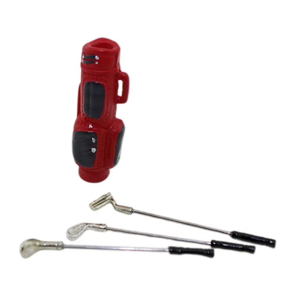 

Cute 1/12 or 1/6 Doll House Golf Clubs with Bag 3 Clubs Miniature Model Outdoor Girls Boys Play Toy Decor Accessory Gifts