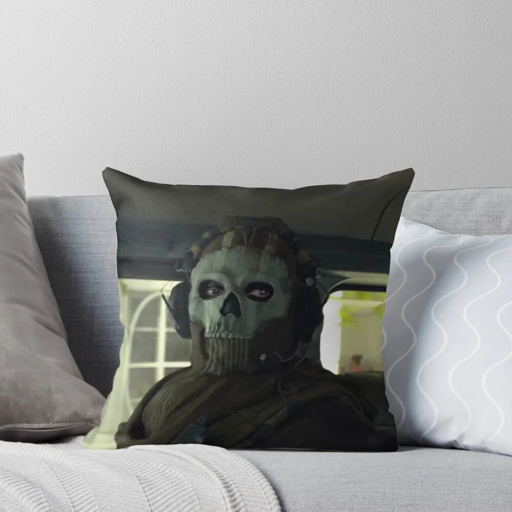 

COD MW2 Ghost Staring Meme HIGH QUALITY Throw Pillow Couch Pillows Ornamental Pillow Sofa Cushion Cover Pillowcases pillow