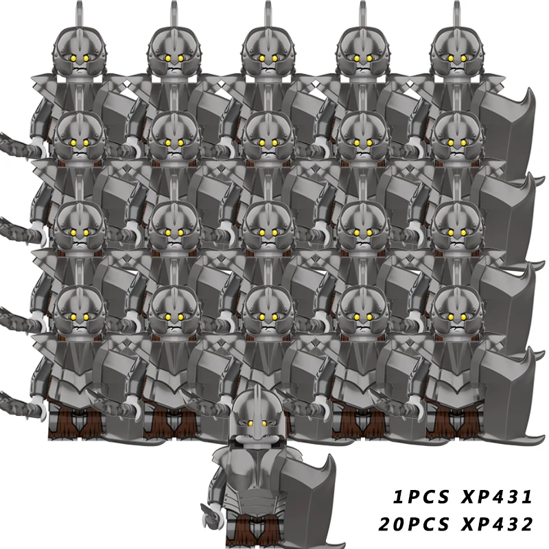 Medieval War Knight Mini Lord Of Elf Army Dwarf soldier shield Weapon Building Blocks Figures Set Kids Toys Gift
