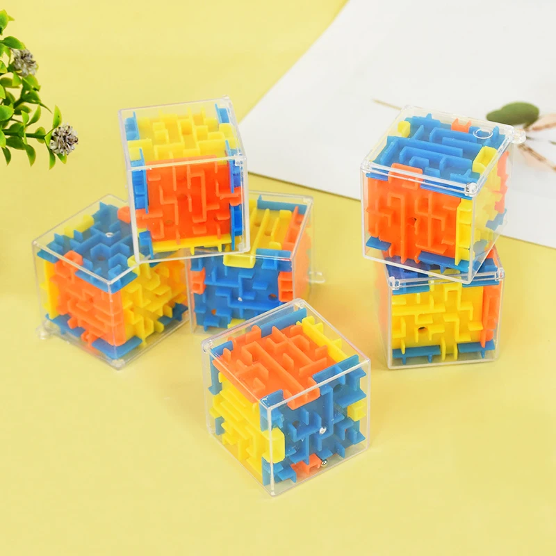 1P 3D Cube Rolling Beads Maze Stress Reliever Puzzle Educational Toys Boys Girls Birthday Wedding Guest Gift Giveaway Kids Gifts