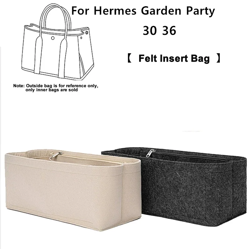 

Felt Insert Bag Organizer Modification Upgrade Accessory For Hermes Garden Party 30 36 Handbag Fix Shape Large Space Inner Liner