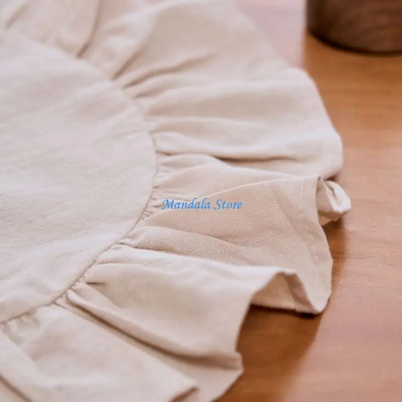 U2JC Elegant Round Ruffled Placemat Designed for Round Tables Preventing Movement During Meals Home and Business Use