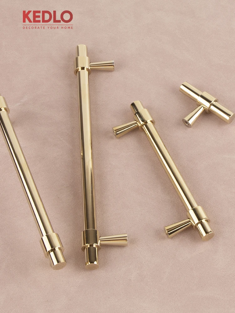 KEDLO Europäischer Stil Luxuriöser Massiver Messinggriff mit Gebürstetem Nickel für Küchenschubladen, Glänzend Silberner Langer Griff – Detail 1