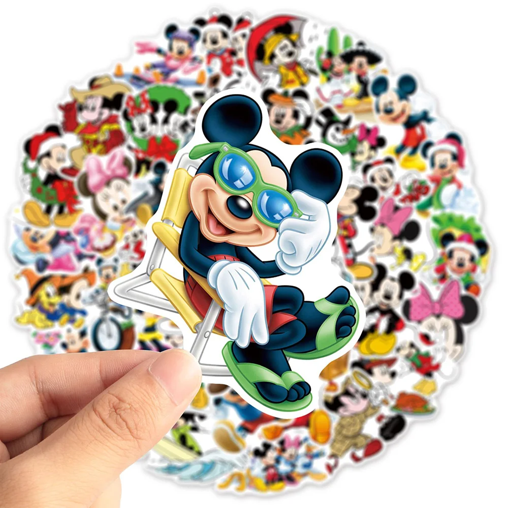 10/30/50pcs Cute Disney Anime Mickey Mouse Stickers Funny Graffiti Kids Sticker Toy DIY Phone Water Bottle Guitar Cartoon Decals