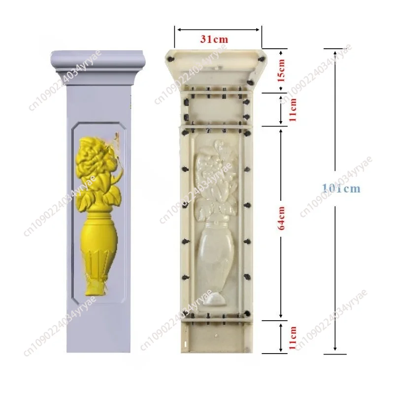 ABS Precast Plastic Concrete Baluster Side square Column Pillar Molds for Concrete Outdoor Fence Mould Building Materials