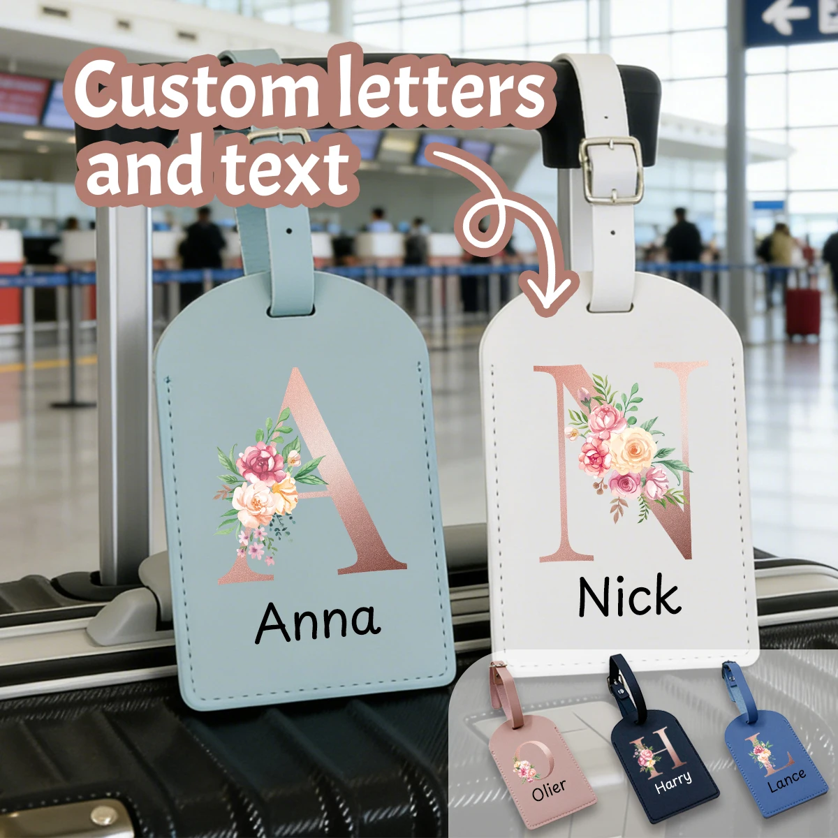 

Индивидуальные бирки для багажа с буквами и именами, персонализированные кожаные бирки для багажа, бирки для багажа с возможностью персонализации, бирки для багажа.