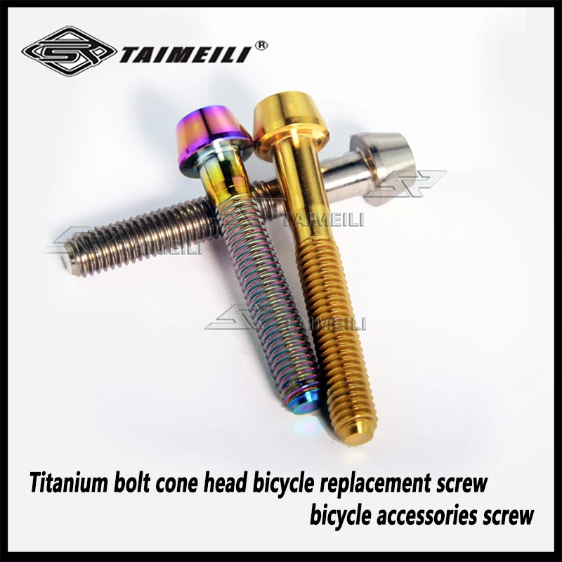 Titanium Bolt Cone Head M5* 9/16 / 20/25 / 30/35 / 40/50 / 65 mm Bicycle Replacement Screw Bicycle Accessories Screw