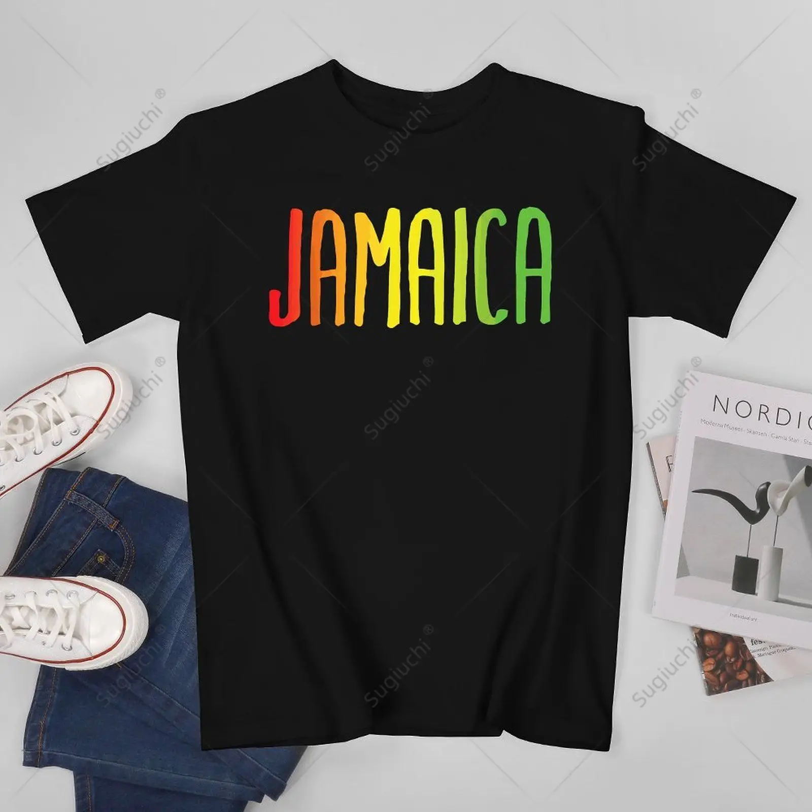 Men Vintage Retro Jamaica Vibes Jamaican Tshirt Tees T Shirts Women Boys 100% Cotton T-Shirt