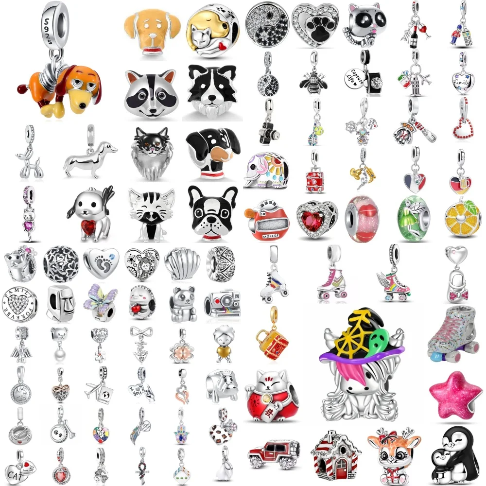Hot selling 925 silver, cat, dog, shoe, camera bead pendant, Fit original bracelet, DIY accessories, exquisite jewelry