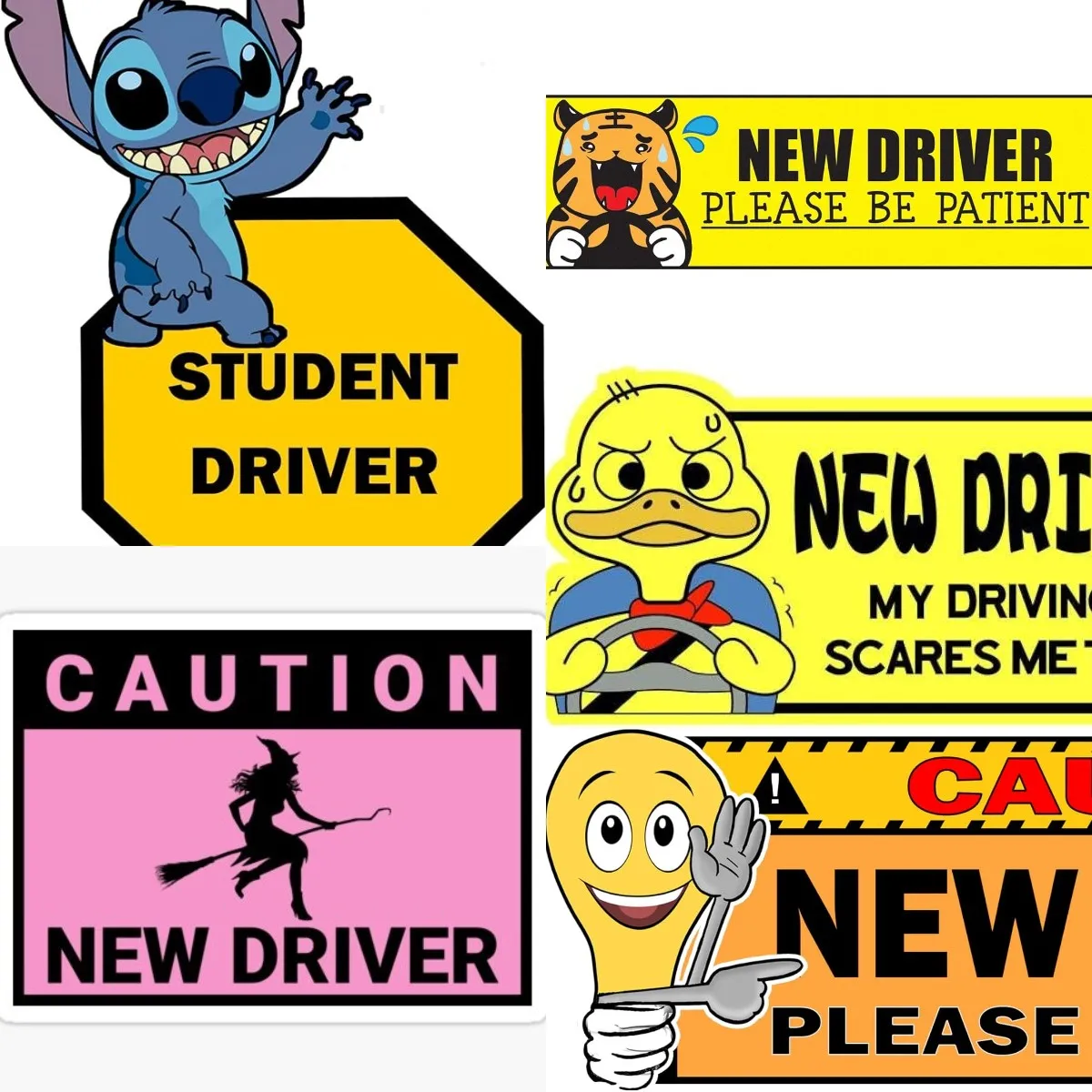 

New Driver Please Be Patient Anime Car Sticker Waterproof, UV, Heat and Fade Resistant. Safety Sign for All Kinds of Vehicles
