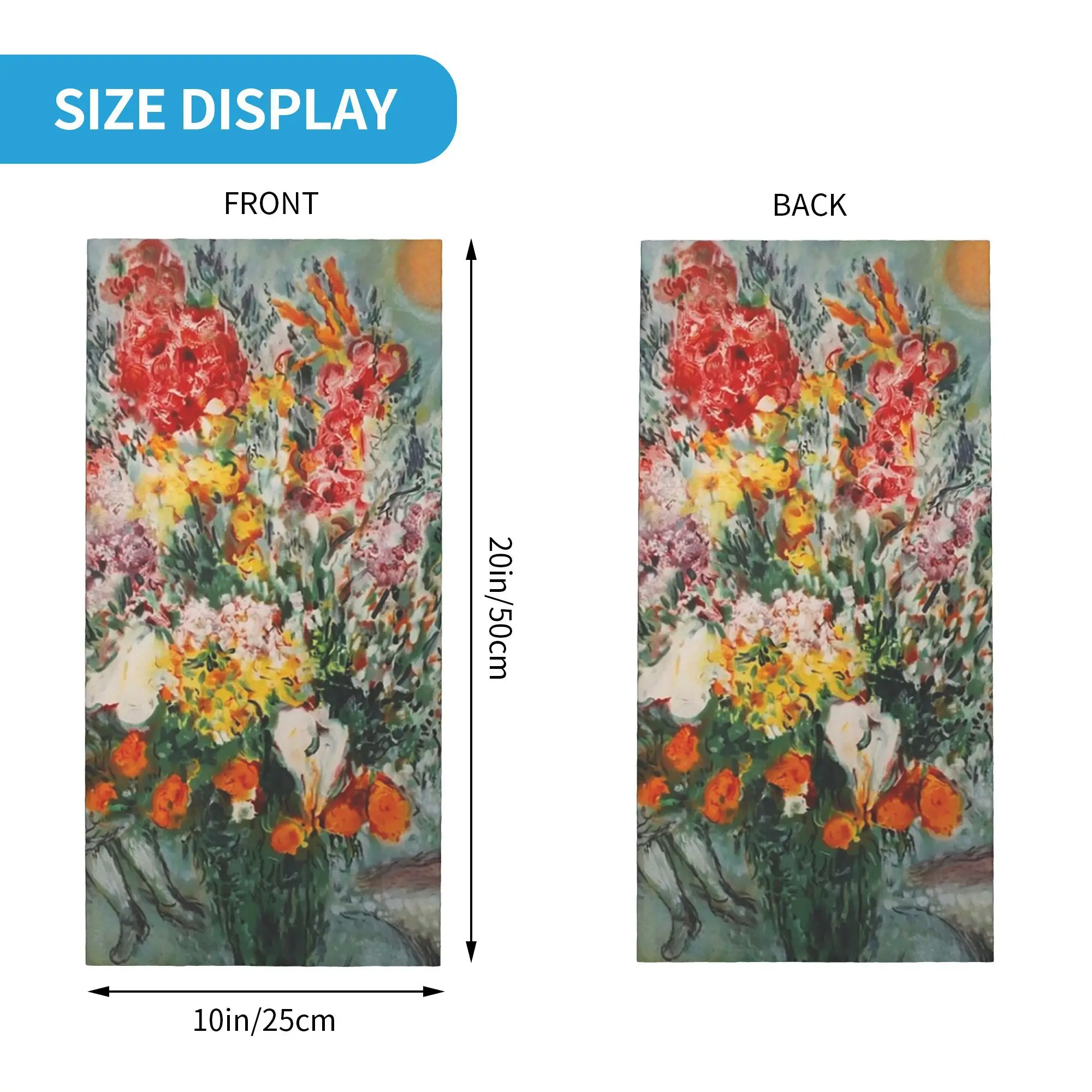 مارك شغال باقة دي فلور باندانا غطاء الرقبة المطبوعة التفاف وشاح متعدد الاستخدام قناع الوجه ركوب للجنسين الكبار يندبروف