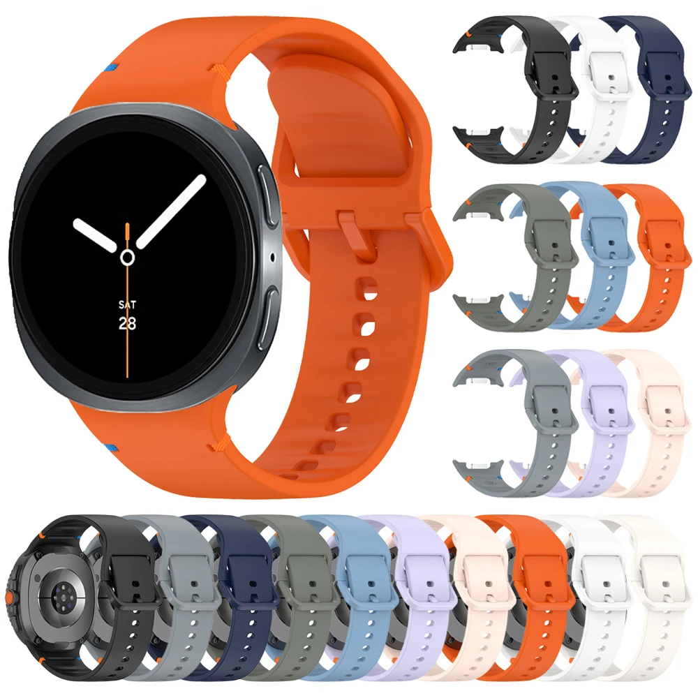 Спортивная резинка для Samsung Galaxy Watch 8, 40 мм, 44 мм, сменный оригинальный ремешок Galaxy Watch8, классический браслет 46 мм, аксессуар