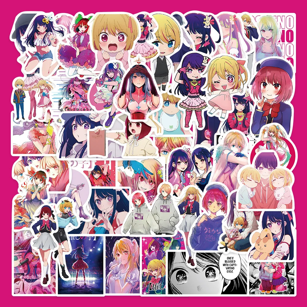 50pcs Anime OSHI NO KO Idol Hoshino Ai Series Stickers Suitable for Motorcycle Trunk Waterproof DIY Sticker Toys