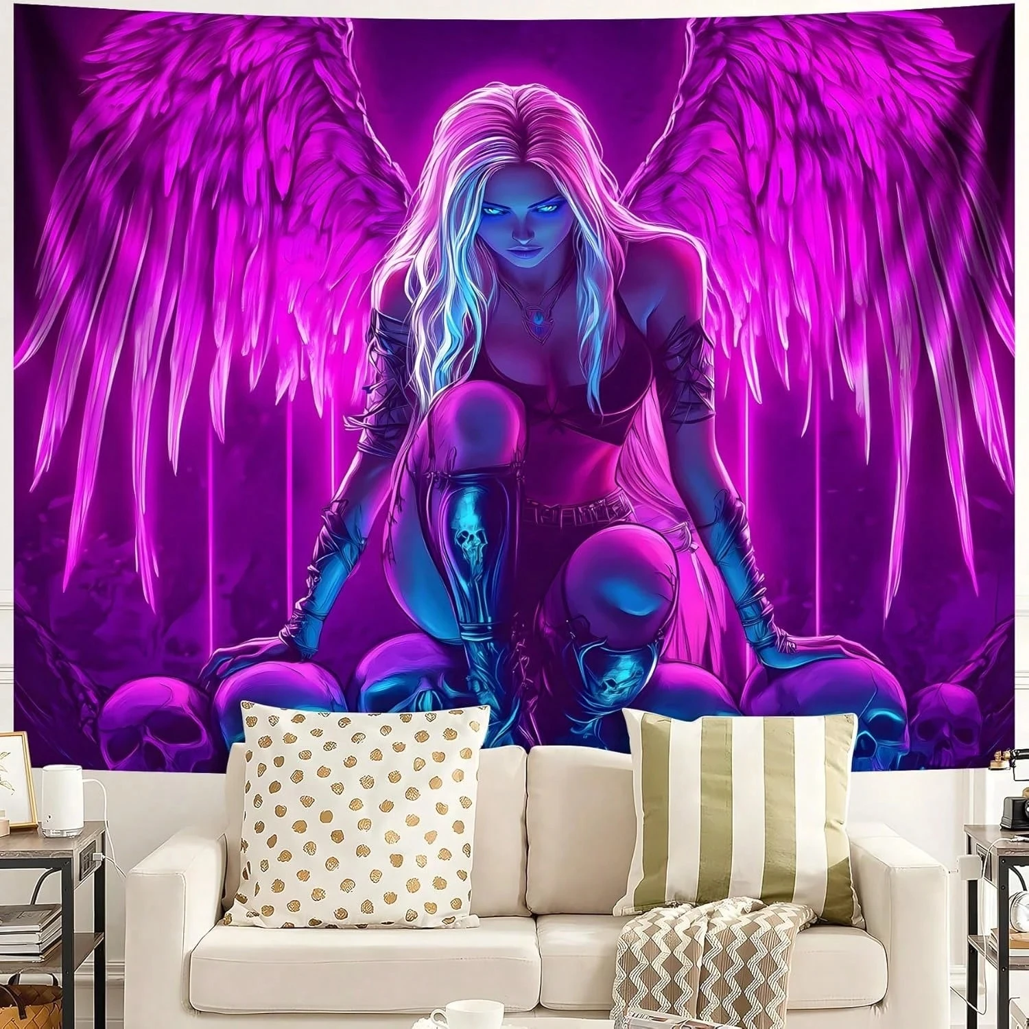 Schwarzlicht-Wandteppich, WingTapestry, Wohnzimmer- und Schlafzimmer-Hintergrund, leichte und Freizeitdecke, Heimdekoration, Kunst, Wandbehang, Geschenke
