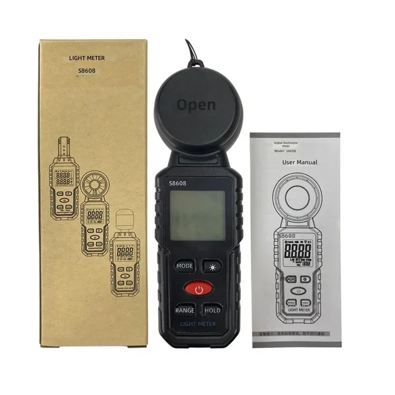 Portable Digital Lux Meter 200000Lux Illuminance Tester Photometer Light Brightness Detector for Plant Grow Lamp Indoor Lighting