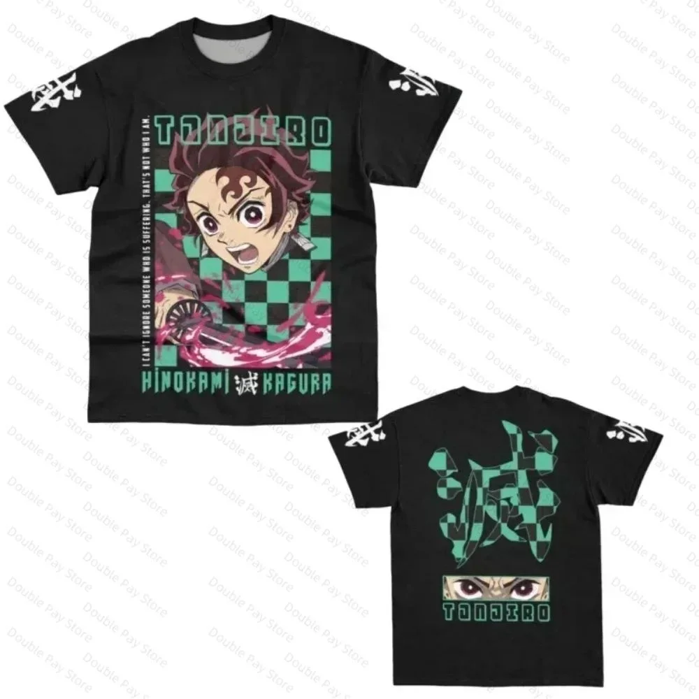 

New Football Shirt Anime Bandai Devil Killer Tanjiro Nezuko T-shirt Sports Street Loose Men's and Children's Christmas