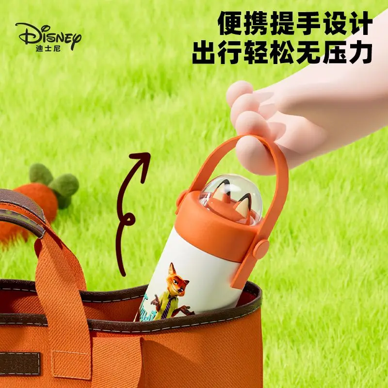 Disney Zootopia Judy Hopps Nick Wide Cute 3D Doll Stainless Steel Liner Insulated Warm and Cold Portable Handle Thermos Cup Gift