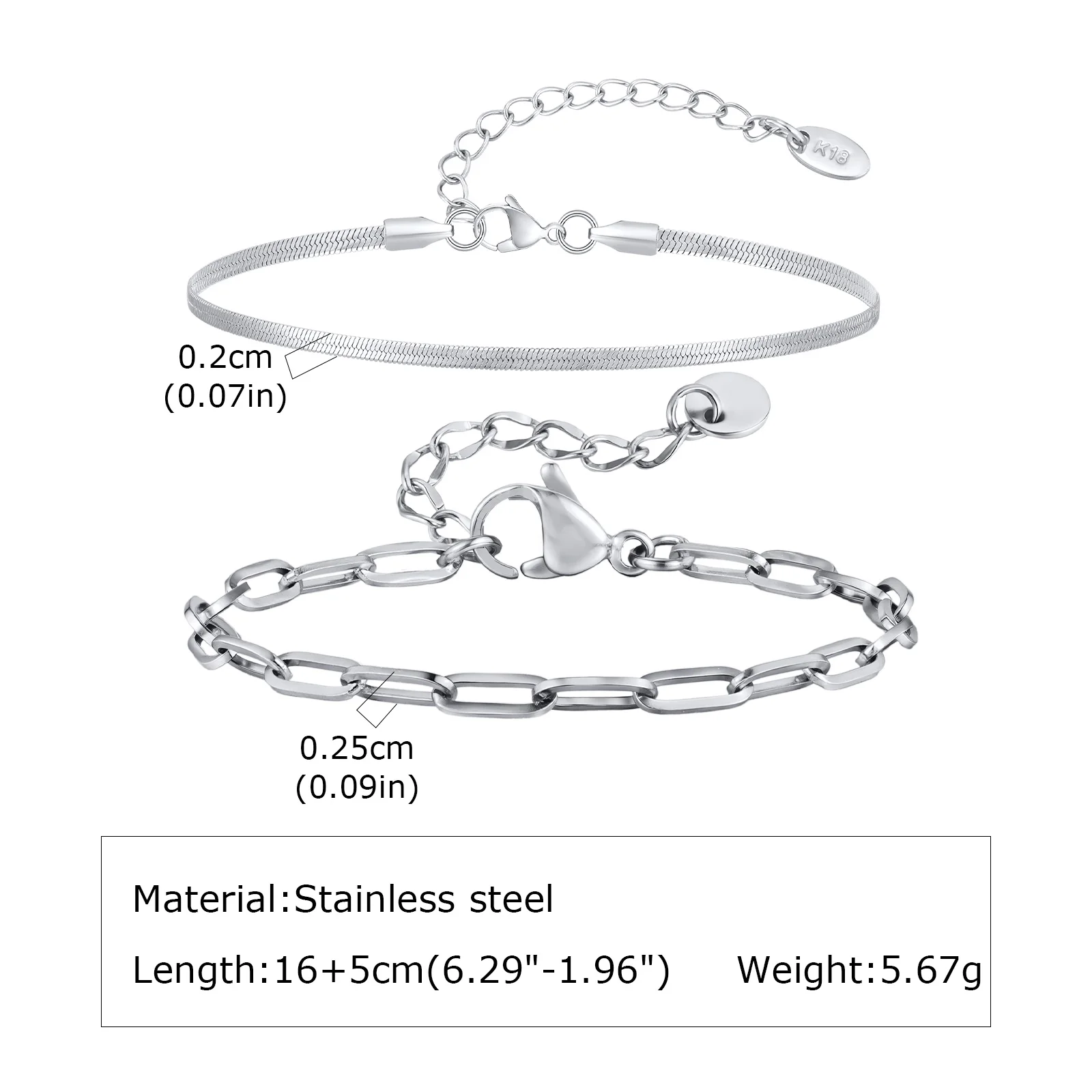 3-teiliges dünnes Kettenarmband für Herren, nie verblassendes verstellbares Armband aus Edelstahl, minimalistisches Hip-Hop-Schmuckgeschenk