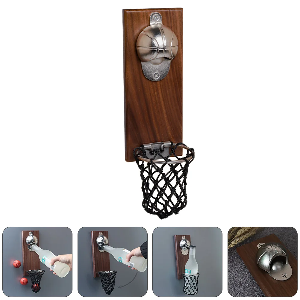 

Basketball Bottle Opener Wooden Stainless Steel Beer Opener Portable Camping Picnic Home Kitchen Travel Bar Gadgets