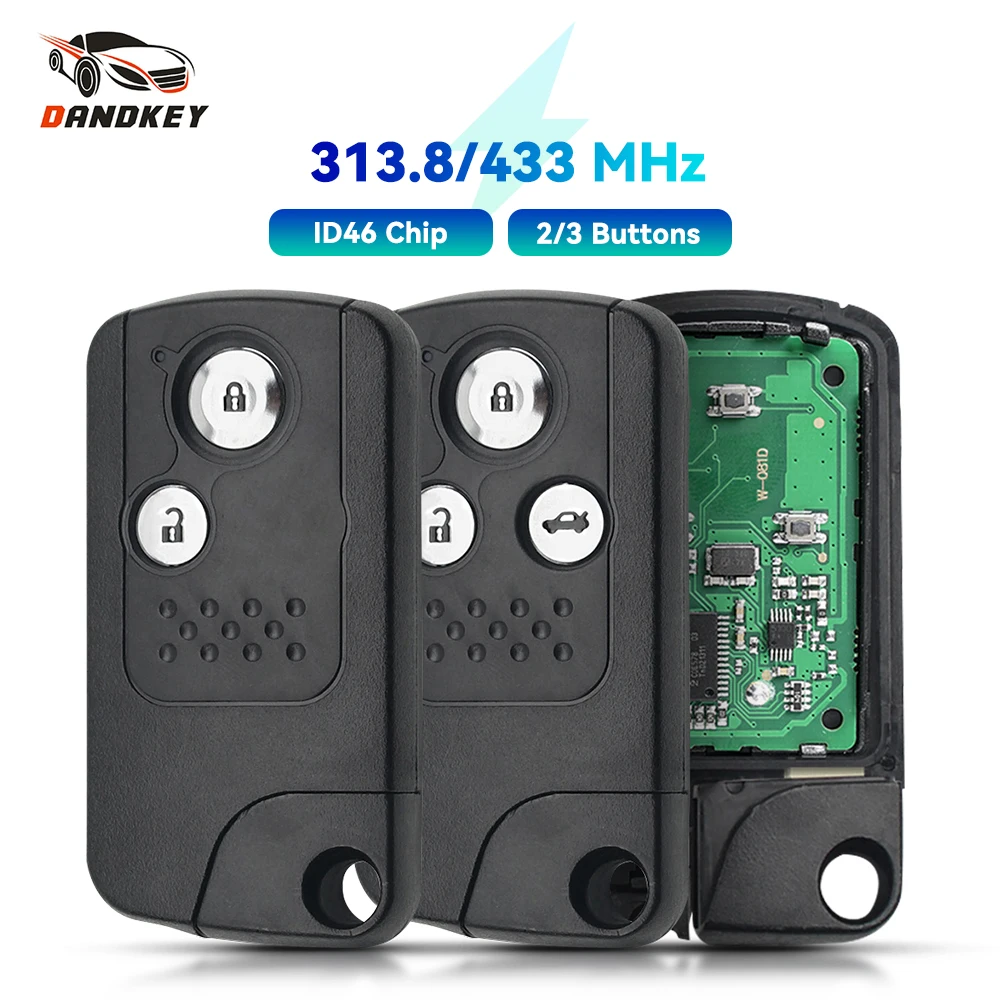 

Dandkey для Honda CRV Accord Civic Odyssey интеллектуальный дистанционный ключ от машины 313,8 МГц 433 МГц ID46 чип 2/3 кнопка бесключевого доступа управление