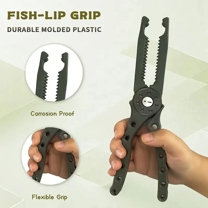 Alicates de pesca antideslizantes con extractor de anzuelos y cordón - imagen 5