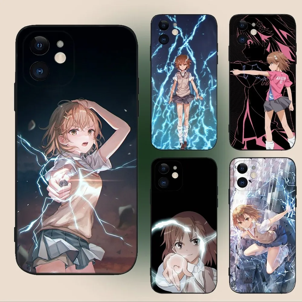 A Certain Scientific Railgun Phone Case For iPhone 15,14,13,12,11,Plus,Pro Max,XS,X,XR,SE,Mini,8,7 Soft Silicone Black Cover