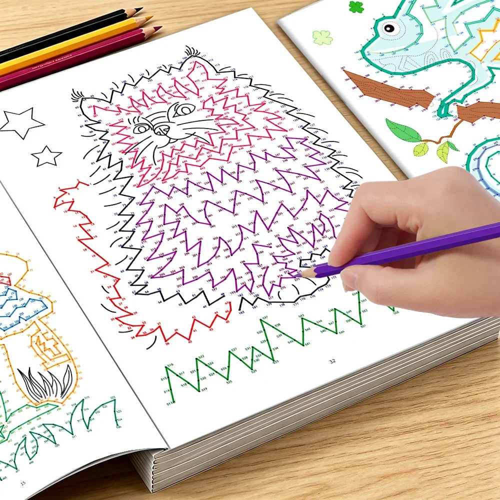 Adult Connect The Dots Coloring Book, 32 Pages Challenging Dot‑to‑Dot Animal Painting, Relaxing Drawing & Coloring Activity Book