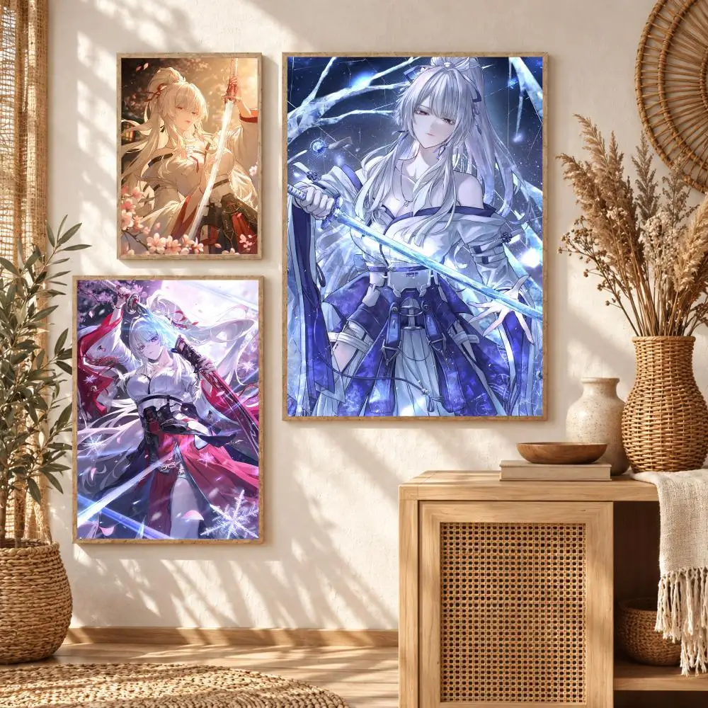 Action Game Hiyuki Wuthering Waves Poster Premium Modern Waterproof Wall Art Pictures for Bedroom Living Room Bar Decor