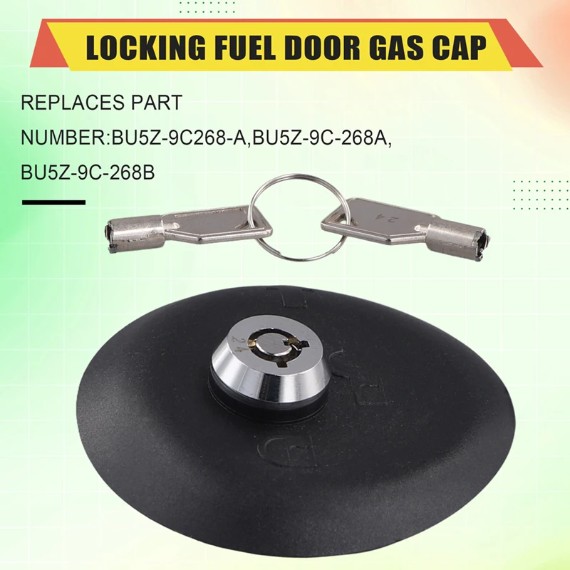 For Ford F150 Raptor 2015-2022 Locking Fuel Door Gas Cap W/Locking Fuel Plug BU5Z-9C-268A, BU5Z-9C-268B