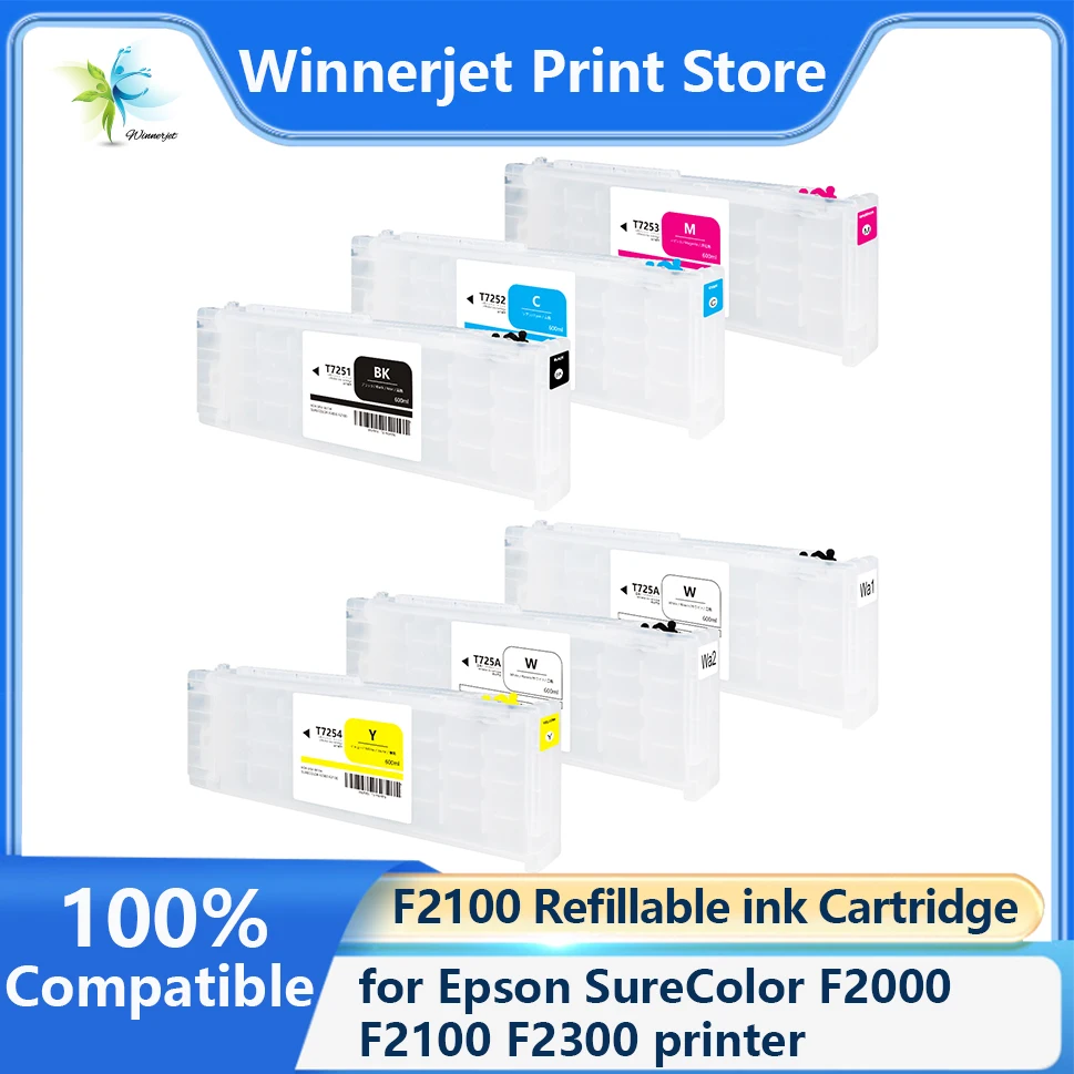 

Winnerjet T7251-T725A Refillable ink Cartridge With one use time chip for Epson SureColor F2000 F2100 F2300 printer