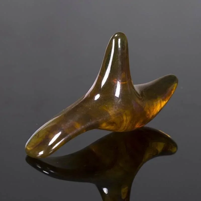 1 قطعة مثلث العنبر قدم مدلك تدليك الوخز بالإبر شياتسو غوا شا أداة